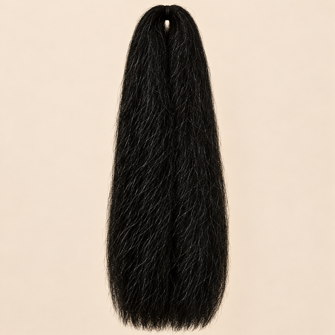 Jumbo Braid 100% Kanekalon SuperBraid kleur 3 donkerbruin, 60 cm, 85 gram op beige achtergrond