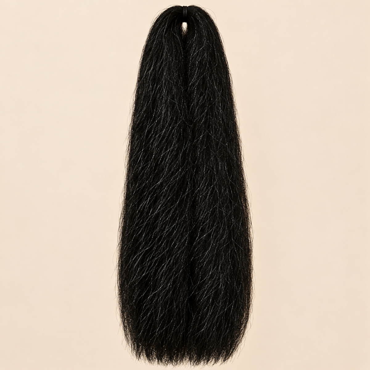 Jumbo Braid 100% Kanekalon SuperBraid kleur 3 donkerbruin, 60 cm, 85 gram op beige achtergrond