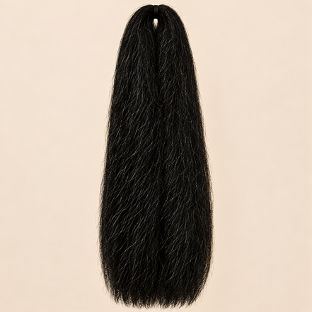 Jumbo Braid 100% Kanekalon SuperBraid kleur 3 donkerbruin, 60 cm, 85 gram op beige achtergrond