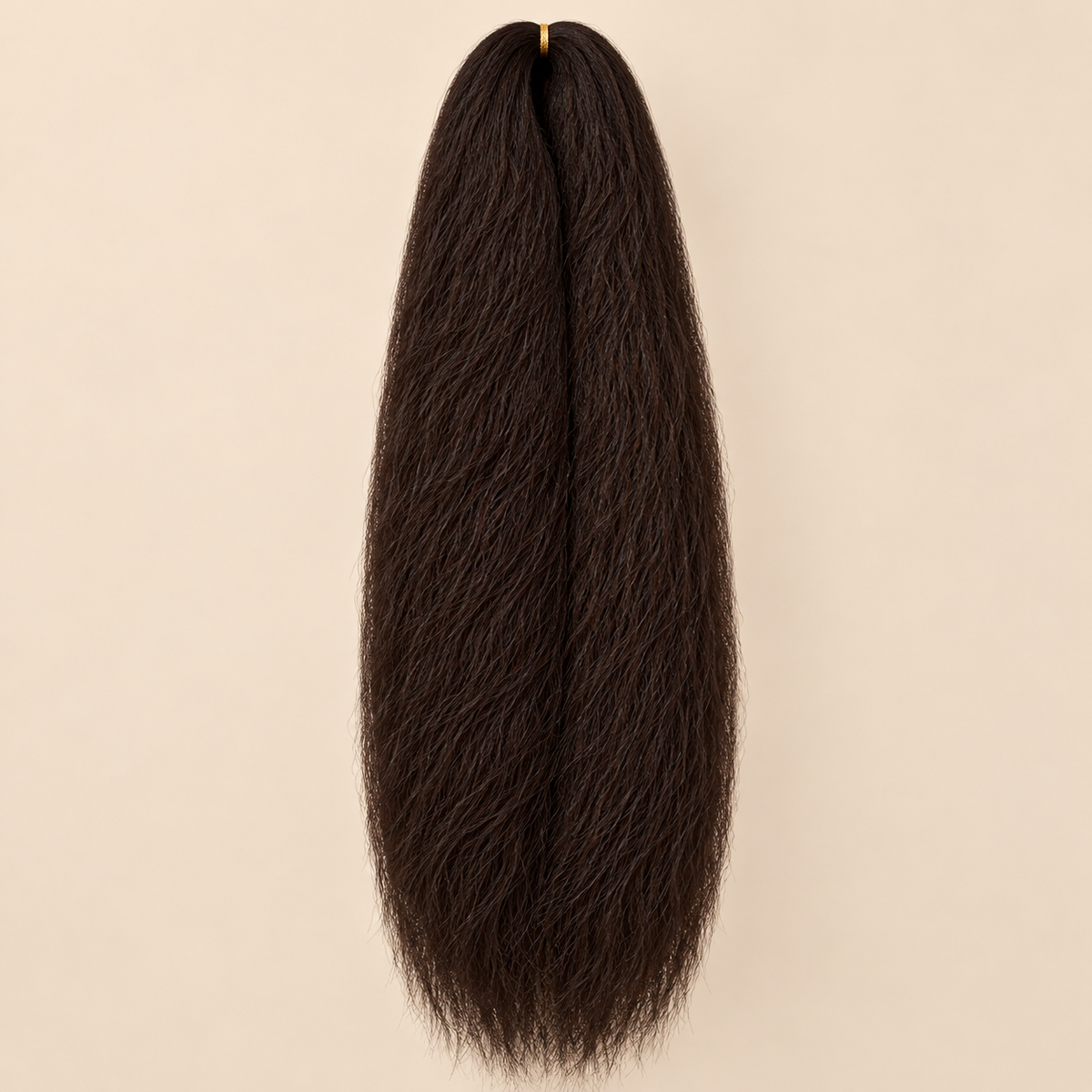 Jumbo Braid 100% Kanekalon SuperBraid kleur 33 mahoniebruin, 60 cm, 85 gram op beige achtergrond