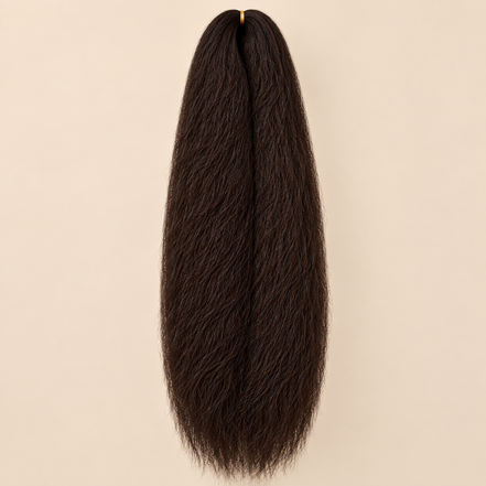 Jumbo Braid 100% Kanekalon SuperBraid kleur 33 mahoniebruin, 60 cm, 85 gram op beige achtergrond