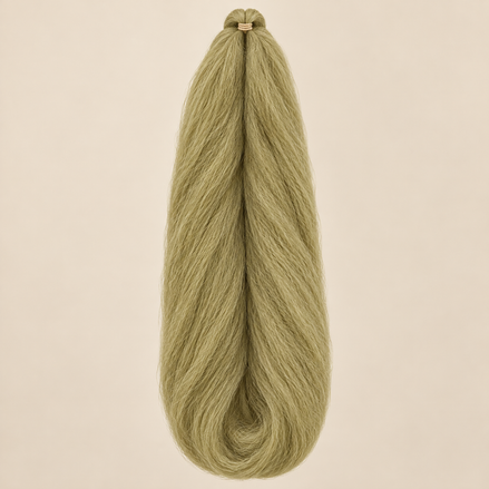 Jumbo Braid 100% Kanekalon SuperBraid kleur 24 donkerblond, 60 cm, 85 gram op beige achtergrond