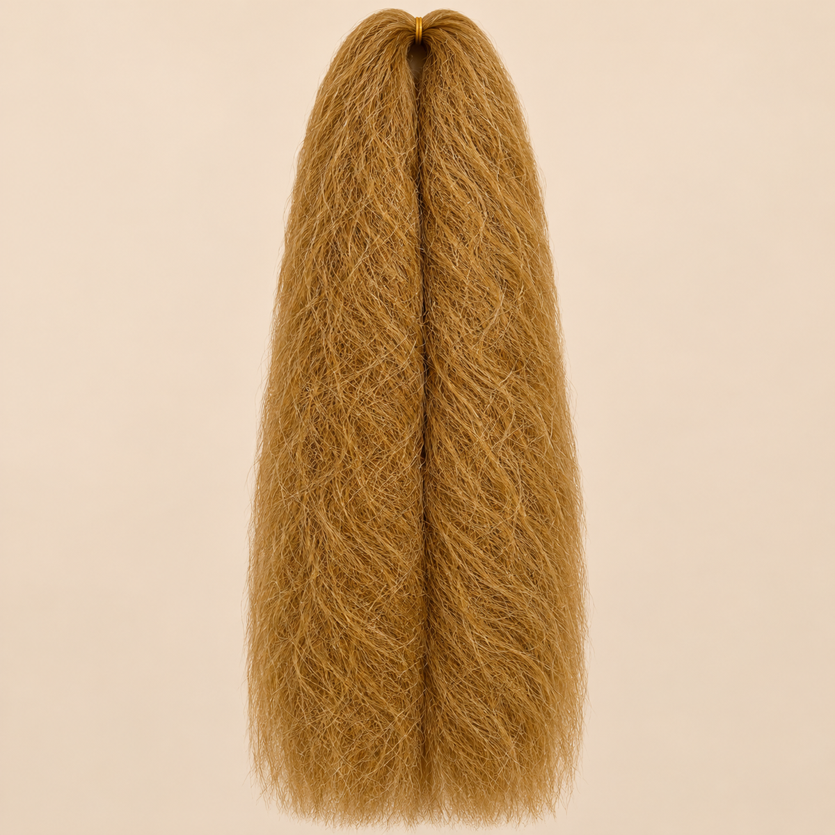 Jumbo Braid 100% Kanekalon SuperBraid kleur 27 goudblond, 60 cm, 85 gram op beige achtergrond