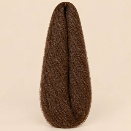 Jumbo Braid 100% Kanekalon SuperBraid kleur 30 koperbruin, 60 cm, 85 gram op beige achtergrond