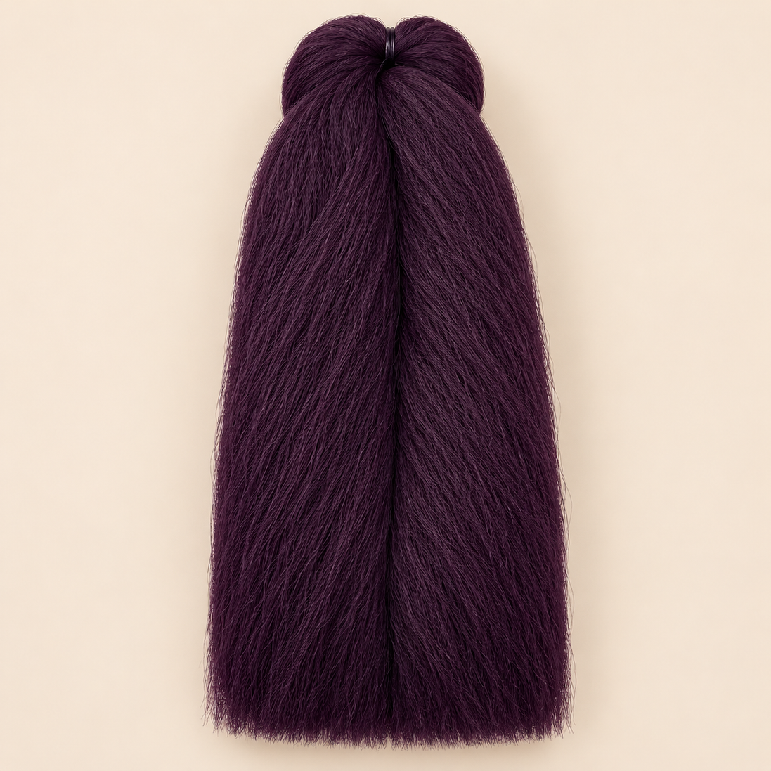 Jumbo Braid BraidOrDie 60 cm – Plum Purple pruimenpaars op beige achtergrond