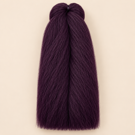 Jumbo Braid BraidOrDie 60 cm – Plum Purple pruimenpaars op beige achtergrond