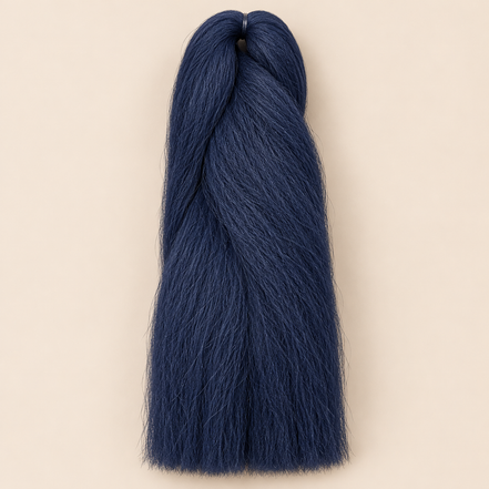 Jumbo Braid BraidOrDie 60 cm – Oxford Blue donkerblauw op beige achtergrond