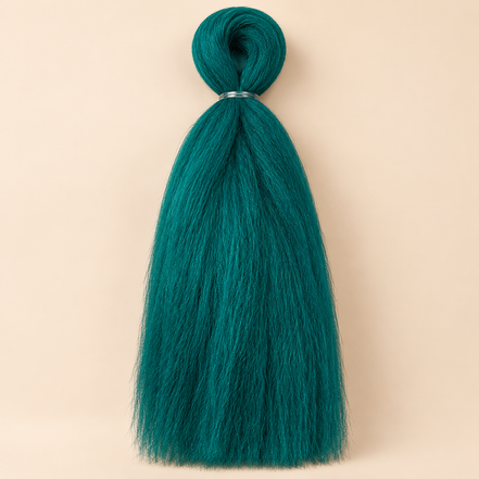 Jumbo Braid BraidOrDie 60 cm – Malachite malachietgroen op beige achtergrond