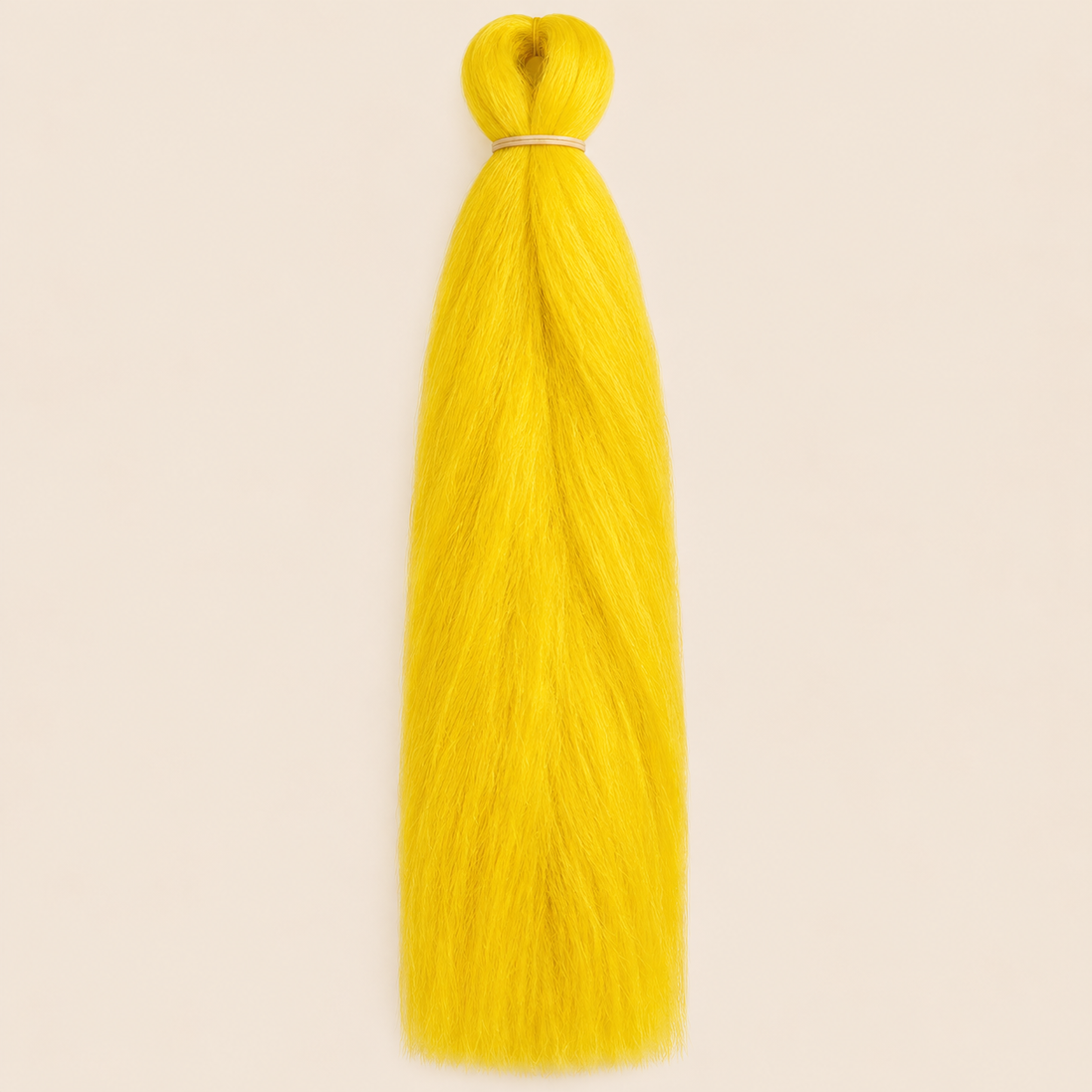 Jumbo Braid BraidOrDie 60 cm – Dandelion zonnebloemgeel op beige achtergrond