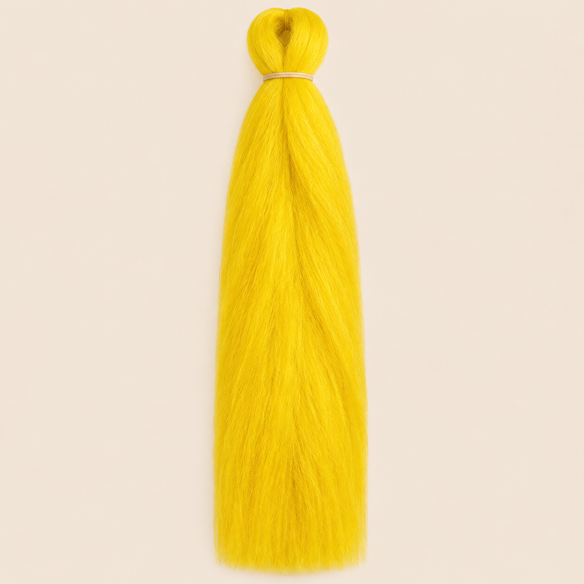 Jumbo Braid BraidOrDie 60 cm – Dandelion zonnebloemgeel op beige achtergrond