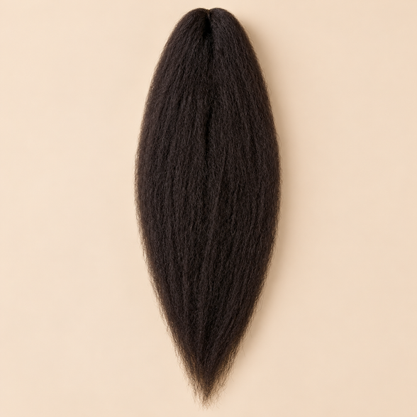Jumbo Braid Pre-Stretched BraidOrDie 70 cm – 3 donkerbruin op beige achtergrond