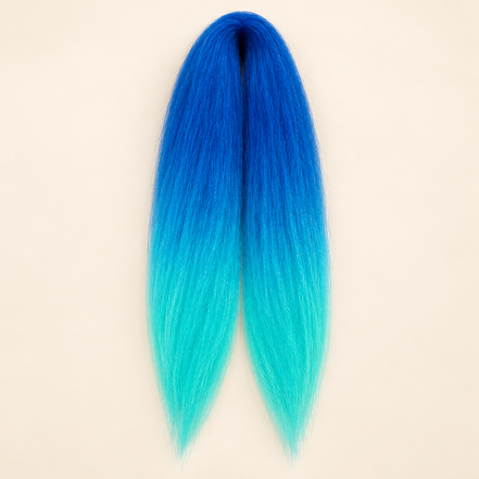 Jumbo Braid Pre-Stretched BraidOrDie 70 cm – Blauw-turquoise (T-Blue/Turquoise) – De HaarBoetiek