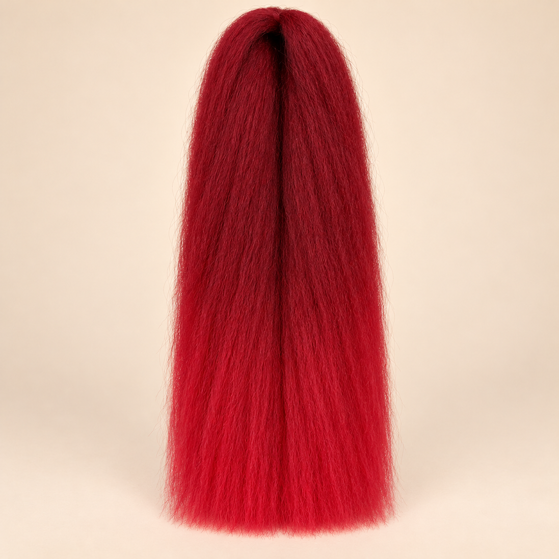 Jumbo Braid BraidOrDie 60 cm – TBug/Rose bordeaux-rozerood op beige achtergrond