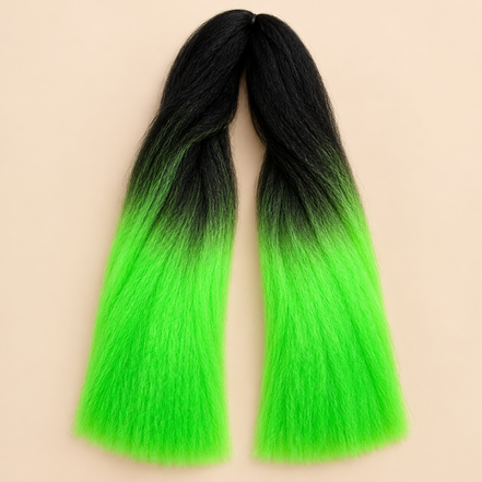 Jumbo Braid RastAfri 60 cm – Zwart-neongroen (GT1B/Lgreen) – De HaarBoetiek