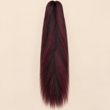 Jumbo Braid 100% Kanekalon XXL Rapunsel, kleur BK/Wine, 110 cm dubbelgevouwen