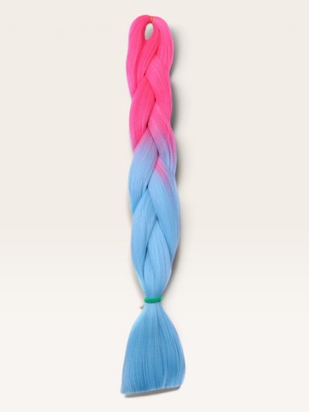 Zacht kanekalon invlechthaar ombre neonroze naar lichtblauw