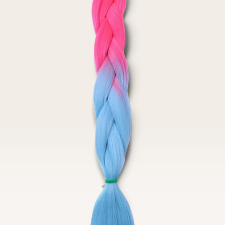 Zacht kanekalon invlechthaar ombre neonroze naar lichtblauw
