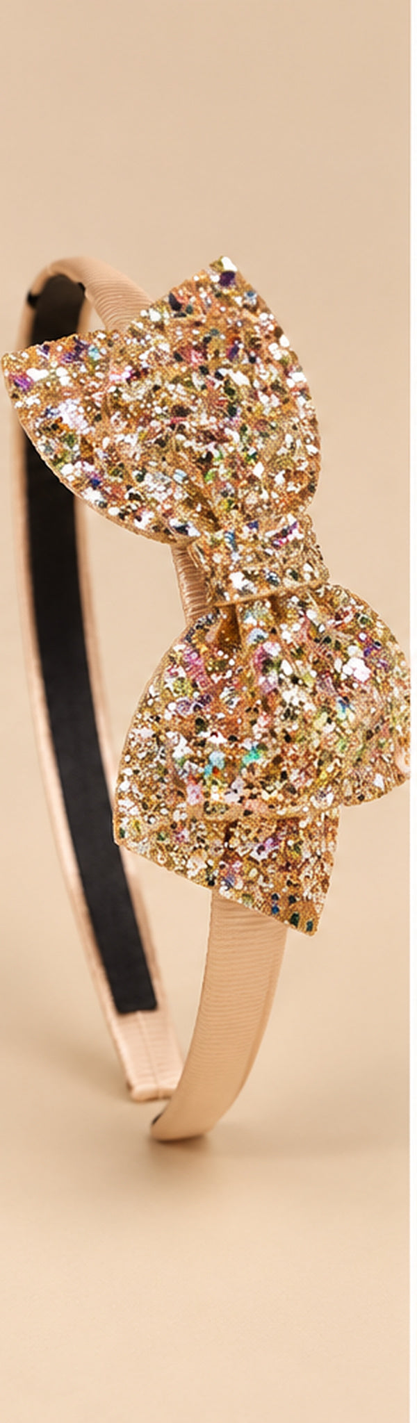 Glitter Haarband met Strik voor Kids & Tieners – Goud – De HaarBoetiek