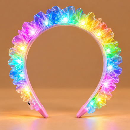 Lichtgevende LED Diadeem – Regenboog – De HaarBoetiek