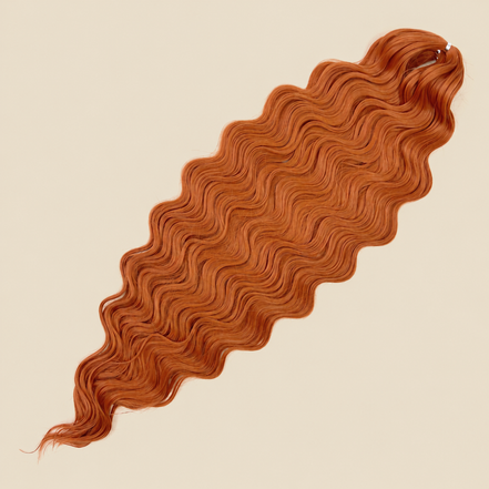 Lucy Golvend Invlechthaar 75 cm 300 g – koperoranje (145T) – De HaarBoetiek