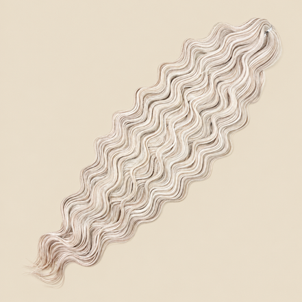 Lucy Golvend Invlechthaar 75 cm 300 g – licht asblond (56C) – De HaarBoetiek