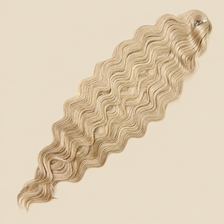 Lucy Golvend Invlechthaar 75 cm 100 g – goudblond (613F) – De HaarBoetiek