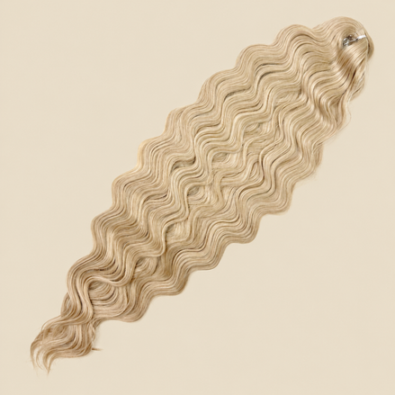 Lucy Golvend Invlechthaar 75 cm 100 g – goudblond (613F) – De HaarBoetiek