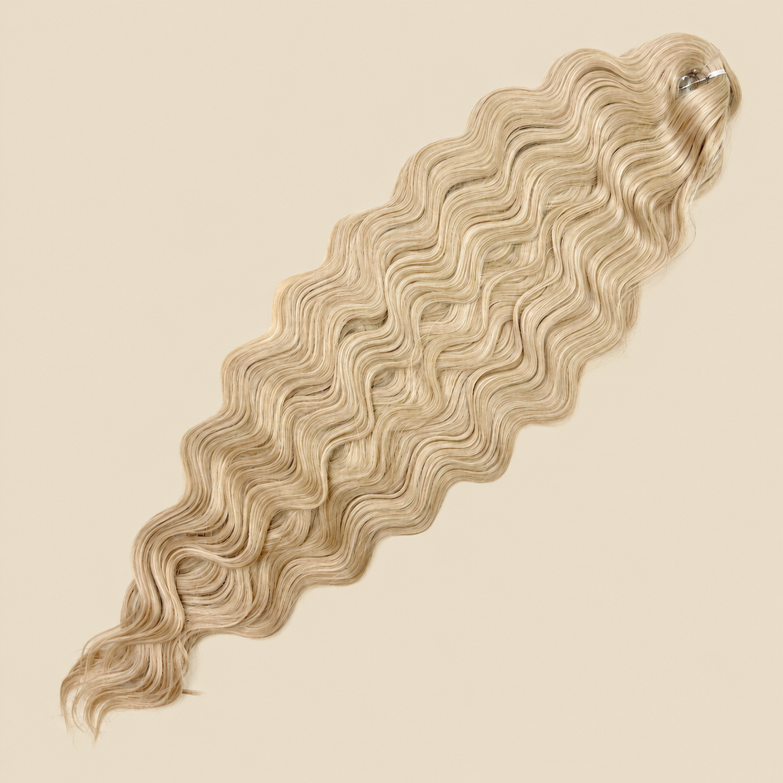 Lucy Golvend Invlechthaar 75 cm 300 g – goudblond (613F) – De HaarBoetiek