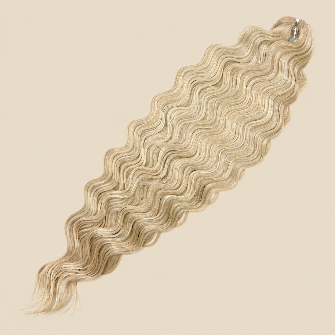 Lucy Golvend Invlechthaar 75 cm 100 g – vlasblond (Linen(59)) – De HaarBoetiek