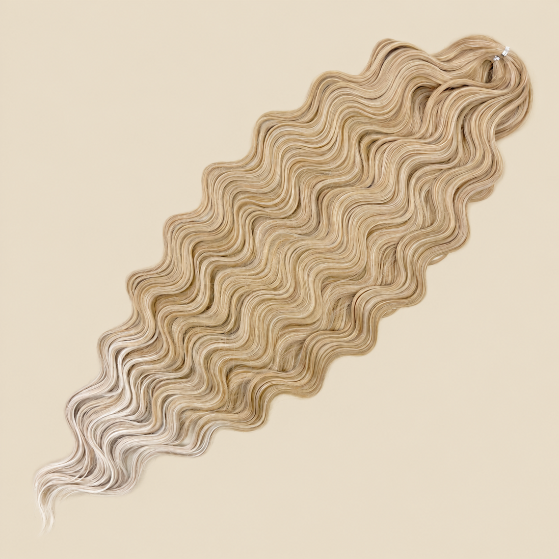 Lucy Golvend Invlechthaar 75 cm 300 g – beigeblond-asblond ombre (T16A/56C) – De HaarBoetiek