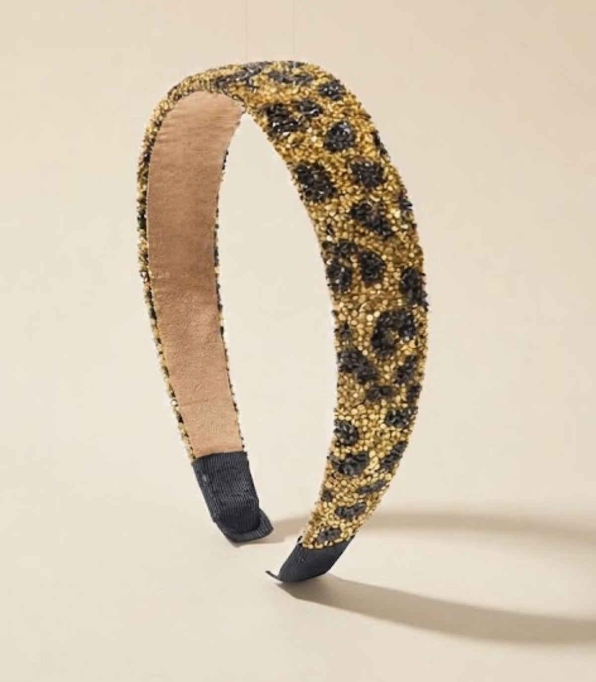 Luxe strass haarband goud zwart met panterpatroon - De HaarBoetiek