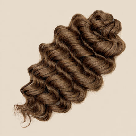 Manasi Golvend Invlechthaar 50 cm 100 g – middenbruin (6) – De HaarBoetiek