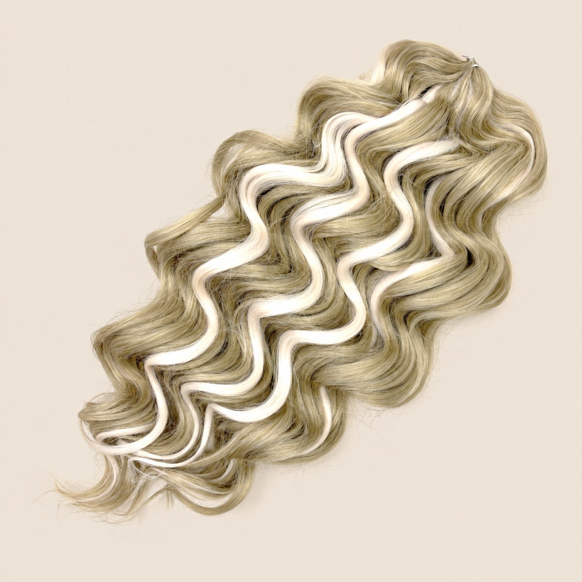 Manasi Golvend Invlechthaar 50 cm 100 g – beigeblond met lichte highlights (P-Linen(216)) – De HaarBoetiek