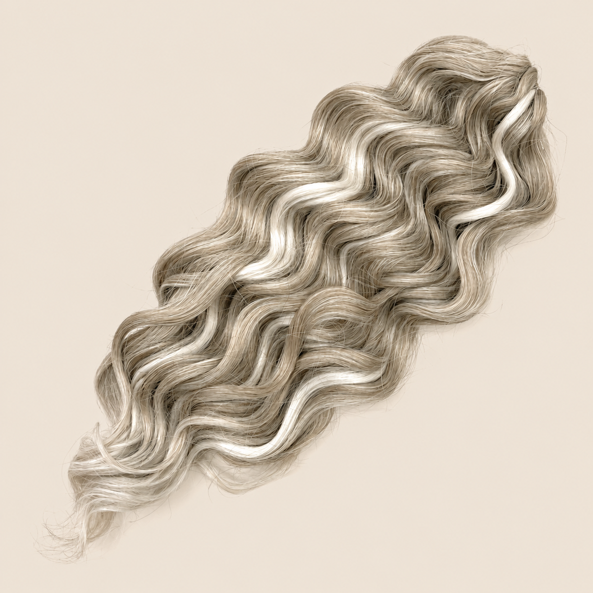 Manasi Golvend Invlechthaar 50 cm 100 g – asblond met lichte punten (PT-Glinen(2)) – De HaarBoetiek