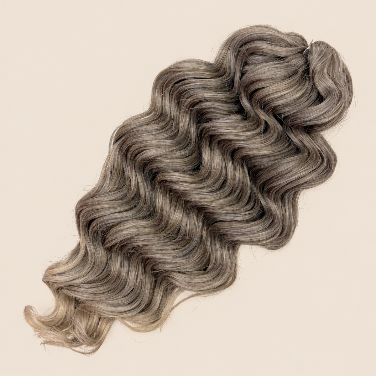 Manasi Golvend Invlechthaar 50 cm 100 g – bruin-asblond ombre (T4/56A) – De HaarBoetiek
