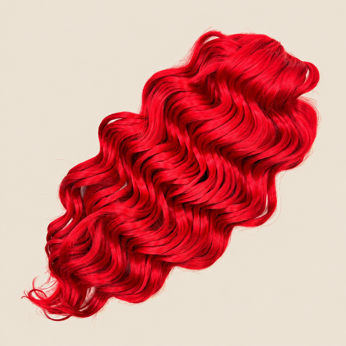 Manasi golvend invlechthaar 50 cm – 100 gram – Red op beige achtergrond