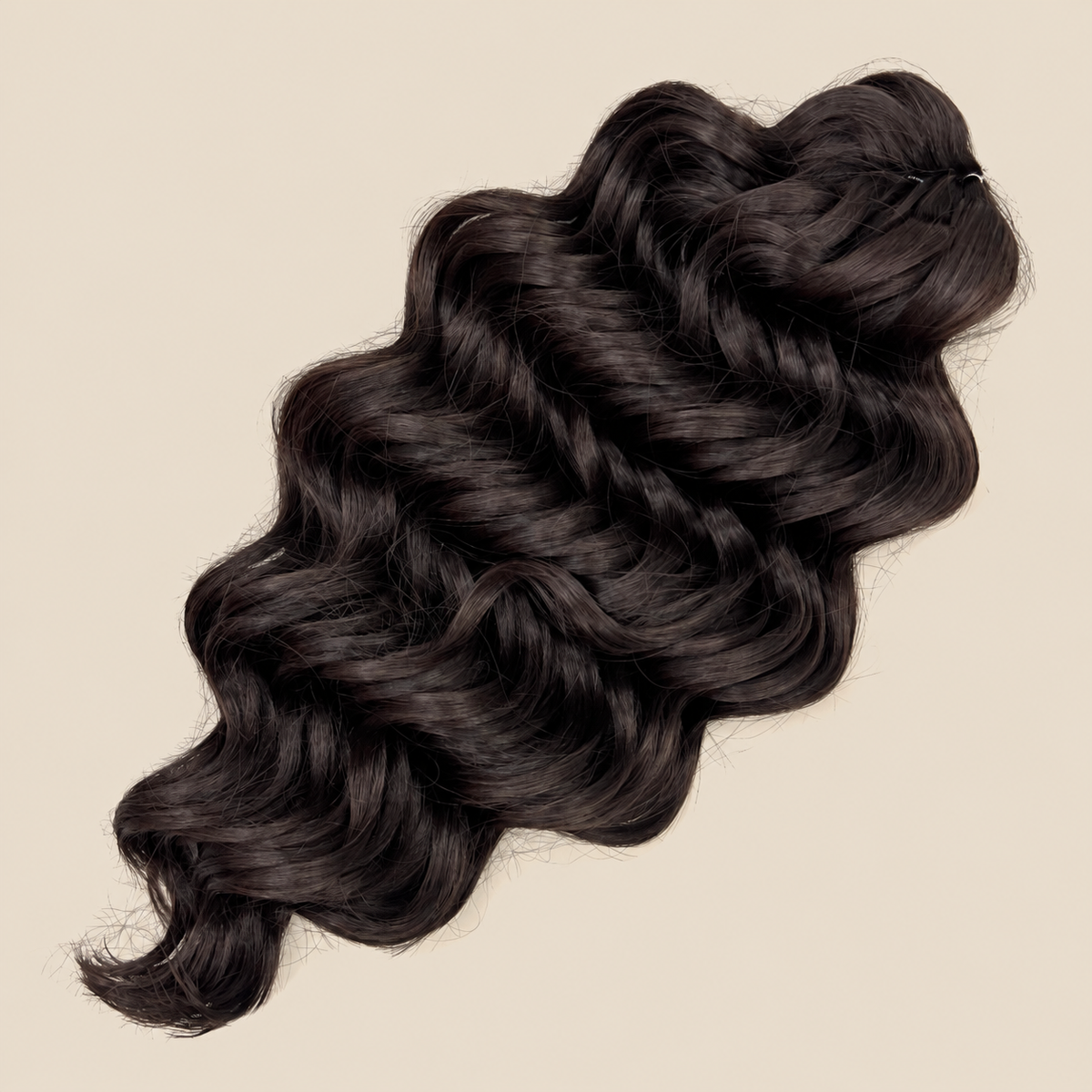 Manasi Golvend Invlechthaar 50 cm 100 g – bruin (8) – De HaarBoetiek