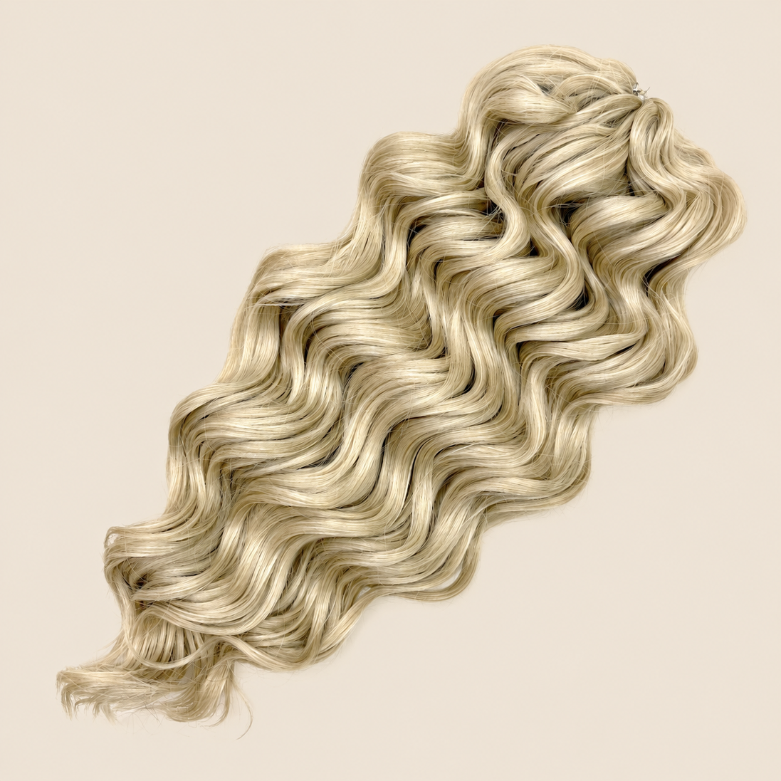 Manasi Golvend Invlechthaar 50 cm 100 g – beigeblond (22) – De HaarBoetiek