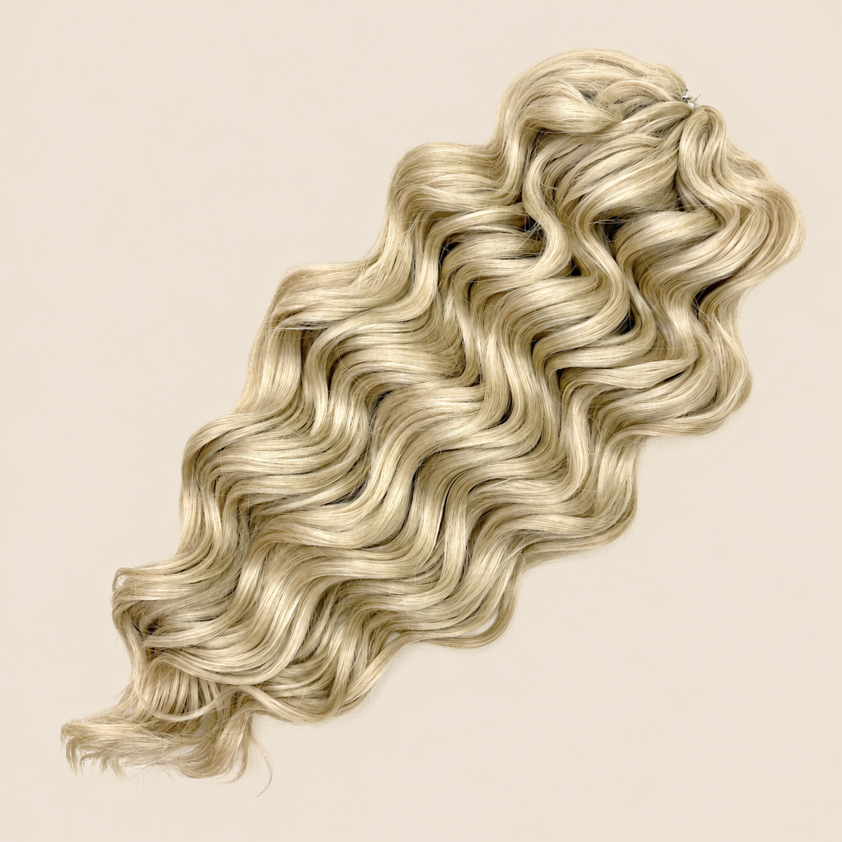 Manasi Golvend Invlechthaar 50 cm 100 g – beigeblond (22) – De HaarBoetiek