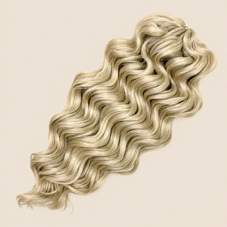 Manasi Golvend Invlechthaar 50 cm 100 g – beigeblond (22) – De HaarBoetiek