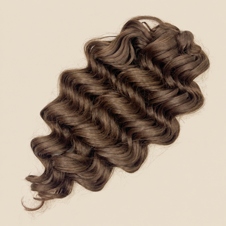 Manasi Golvend Invlechthaar 50 cm 100 g – bruin (Brown139) – De HaarBoetiek