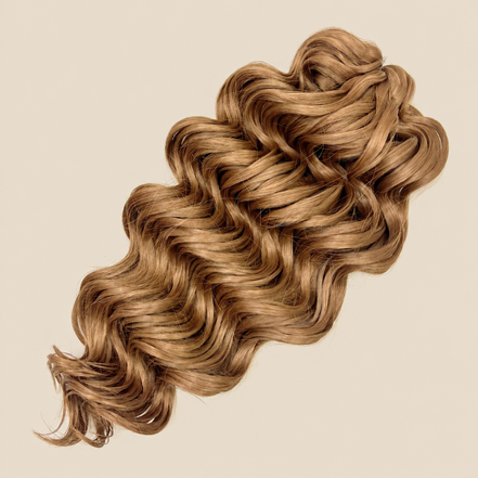 Manasi Golvend Invlechthaar 50 cm 300 g – warm bruin (Brown79) – De HaarBoetiek