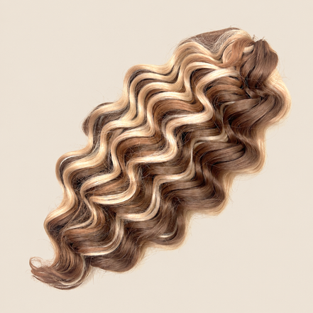 Manasi Golvend Invlechthaar 50 cm 300 g – bruin mix (P-Brown(153)) – De HaarBoetiek