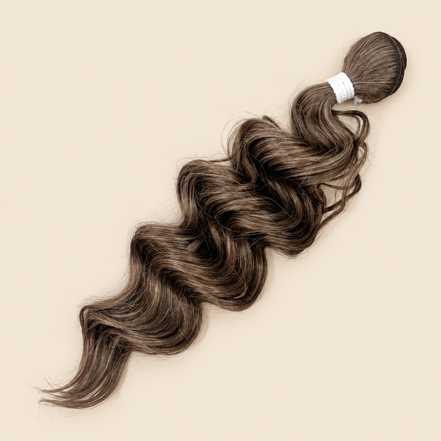 Manasi synthetische weave 50 cm – 100 gram – 18T op beige achtergrond
