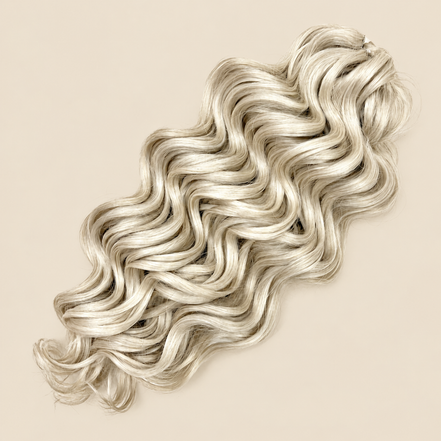 Manasi Golvend Invlechthaar 50 cm 100 g – asblond (56D) – De HaarBoetiek