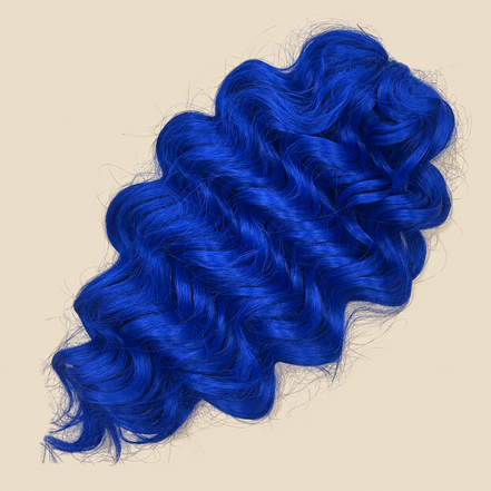Manasi golvend invlechthaar 50 cm – 300 gram – Blue1 op beige achtergrond