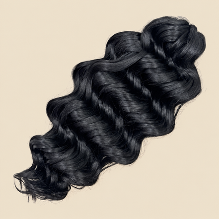 Manasi Golvend Invlechthaar 50 cm 100 g – zwart (1) – De HaarBoetiek