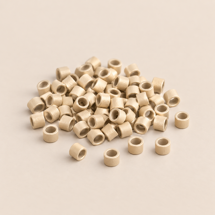 Micro-ringen 4,5 mm aluminium recht zonder antislipgroef – middenblond – 100 stuks – De HaarBoetiek