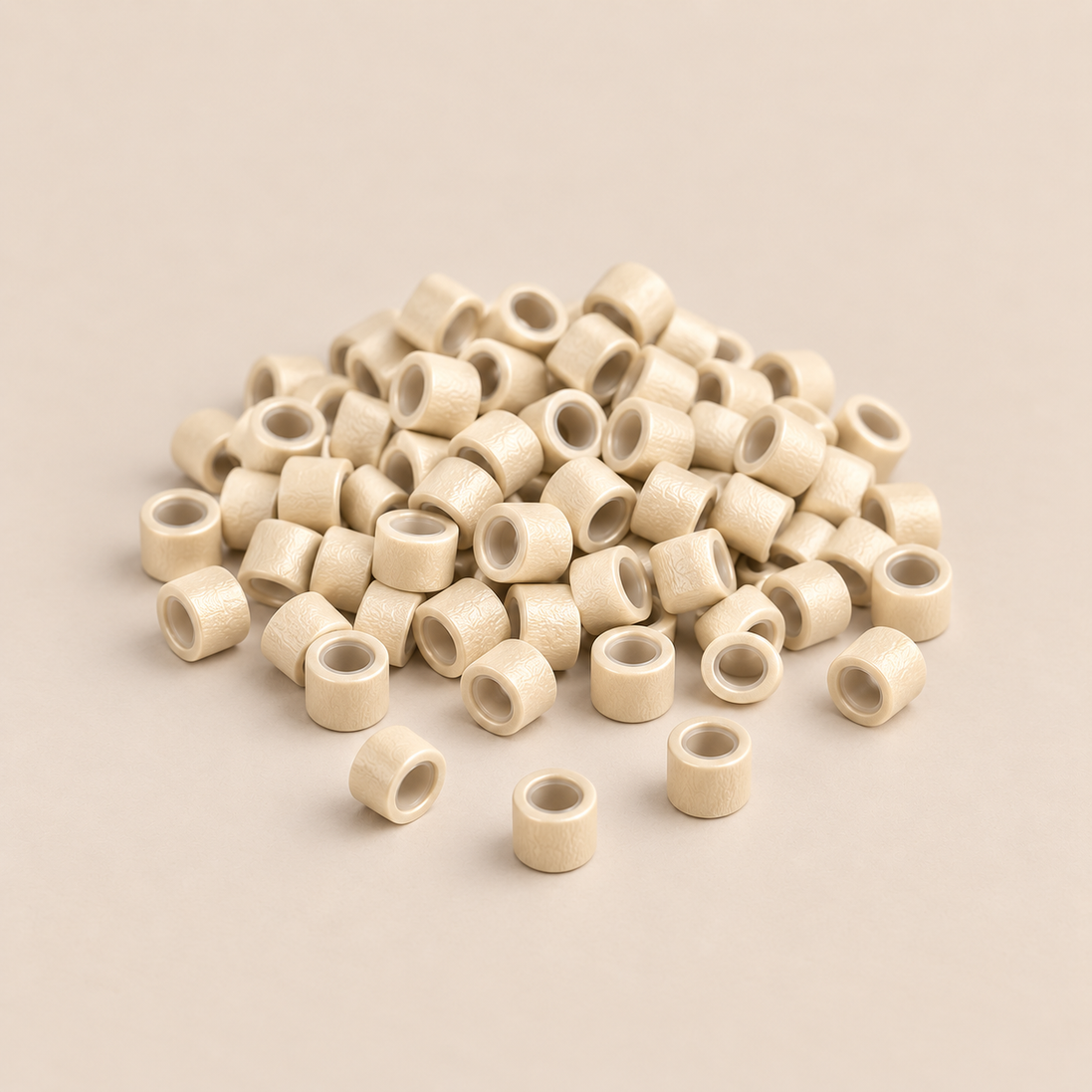 Micro-ringen 4,5 mm aluminium met antislipgroeven – lichtblond – 100 stuks – De HaarBoetiek