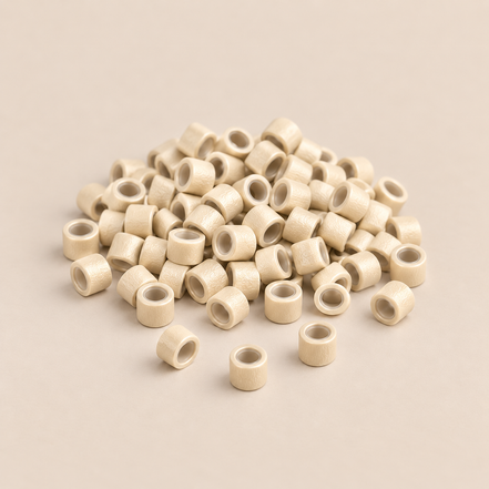 Micro-ringen 4,5 mm aluminium met antislipgroeven – lichtblond – 100 stuks – De HaarBoetiek